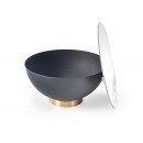 Стол журнальный HALMAR CECILIA белый мрамор/серый/золотой